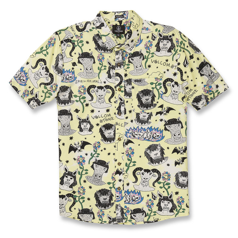 Camisa Volcom: Surf Vitals Ozzy Woven (Glimmer Yellow)