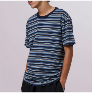 Camiseta HUF: Crown Stripe SS Knit Top (Indigo) HUF - 1