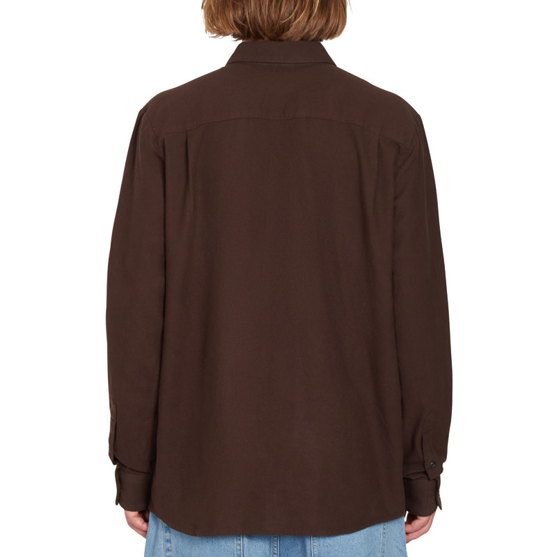 Camisa Volcom: Caden Solid LS (Dark Brown)