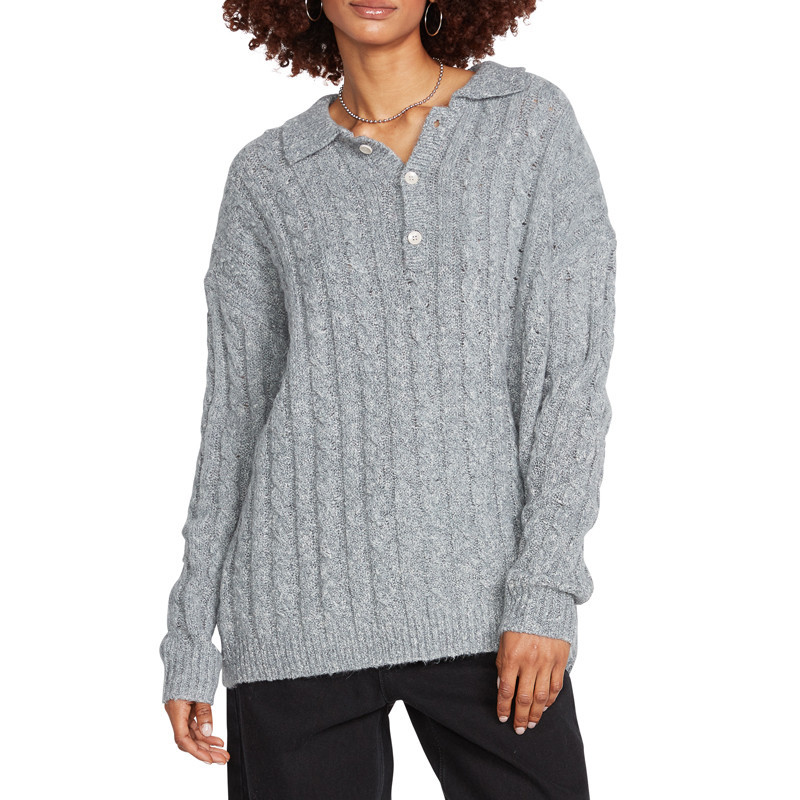 Jersey Volcom: Low Low Polo Sweater (Daze Grey)