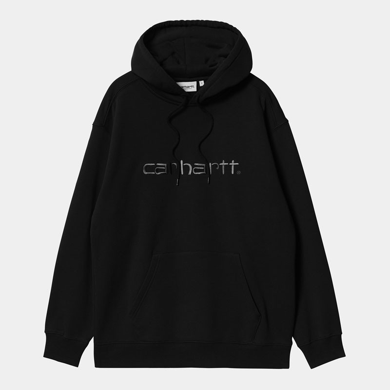 Sudadera Carhartt WIP: W Hooded Carhartt Sweatshirt (Black Black)