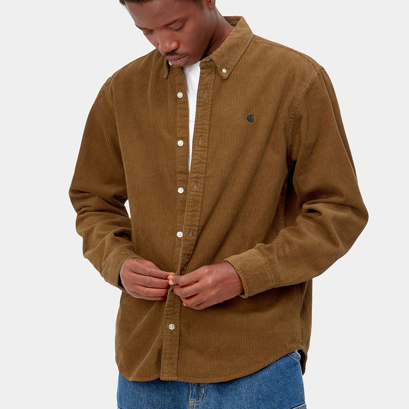 Camisa Carhartt WIP: LS Madison Cord Shirt (Hamilton Brw Blk)