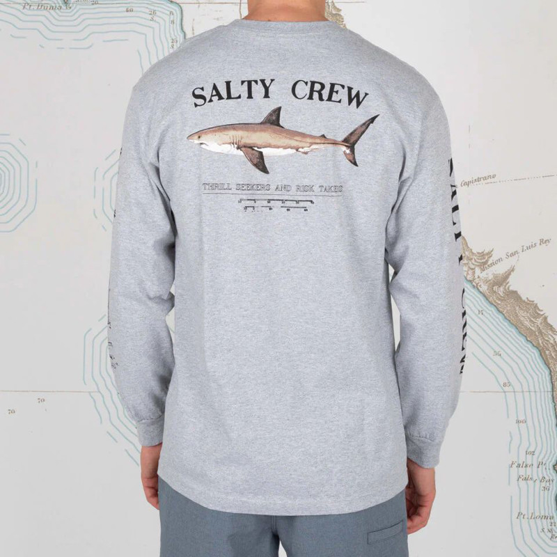 Camiseta Salty Crew: Bruce LS Tee (Athletic Heather)