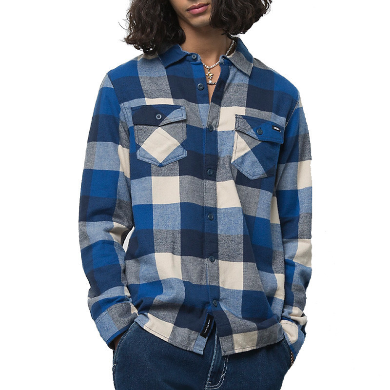 Camisa Vans: MN Box Flannel (True Blue Oatmeal)