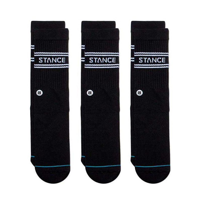 Calcetines Stance: Basic 3 Pack Crew (Black)