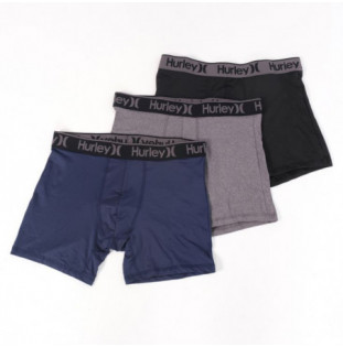 Boxer Hurley: 3Pk Regrind Core Boxer (Midnight Blk Gry) Hurley - 1