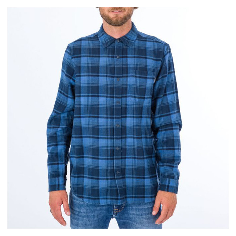 Camisa Hurley: Portland Organic Flannel LS (Armored Navy)