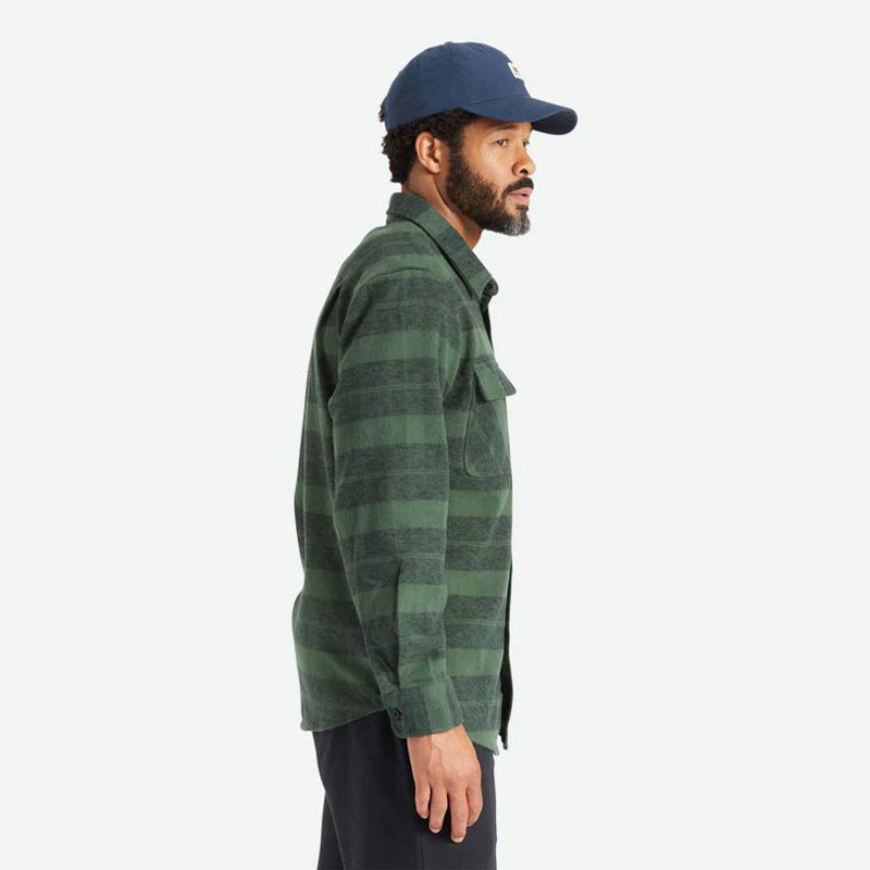 Camisa Brixton: Bowery Heavy Weight LS Flanne (Frst Gree)