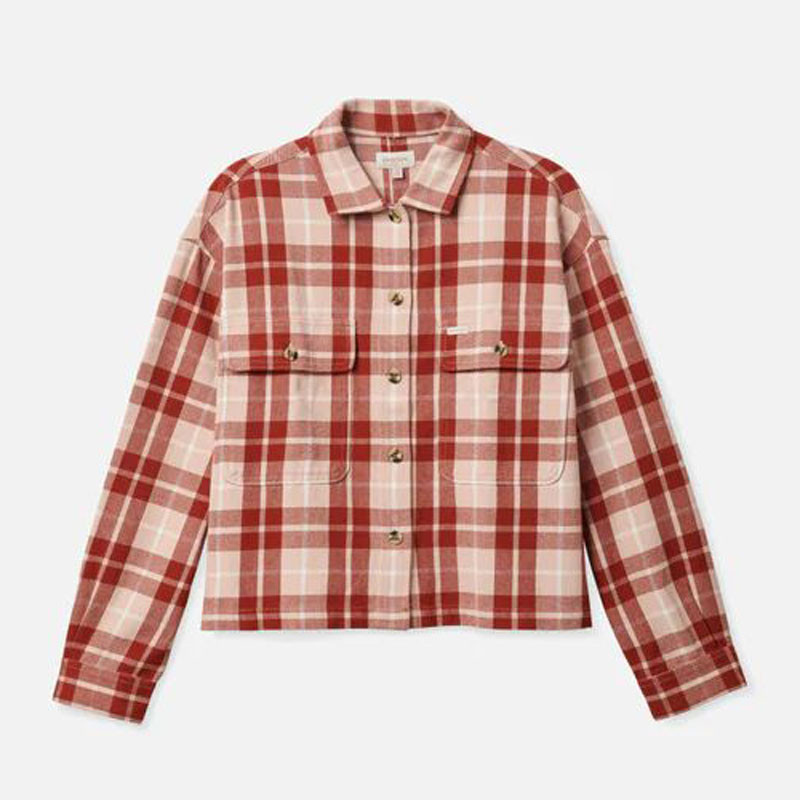 Camisa Brixton: Bowery W LS Flannel (Rose Dust)