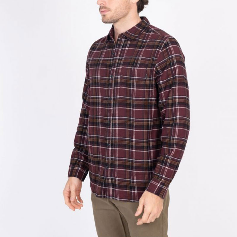 Camisa Hurley: Portland Organic Flannel LS (Brown)