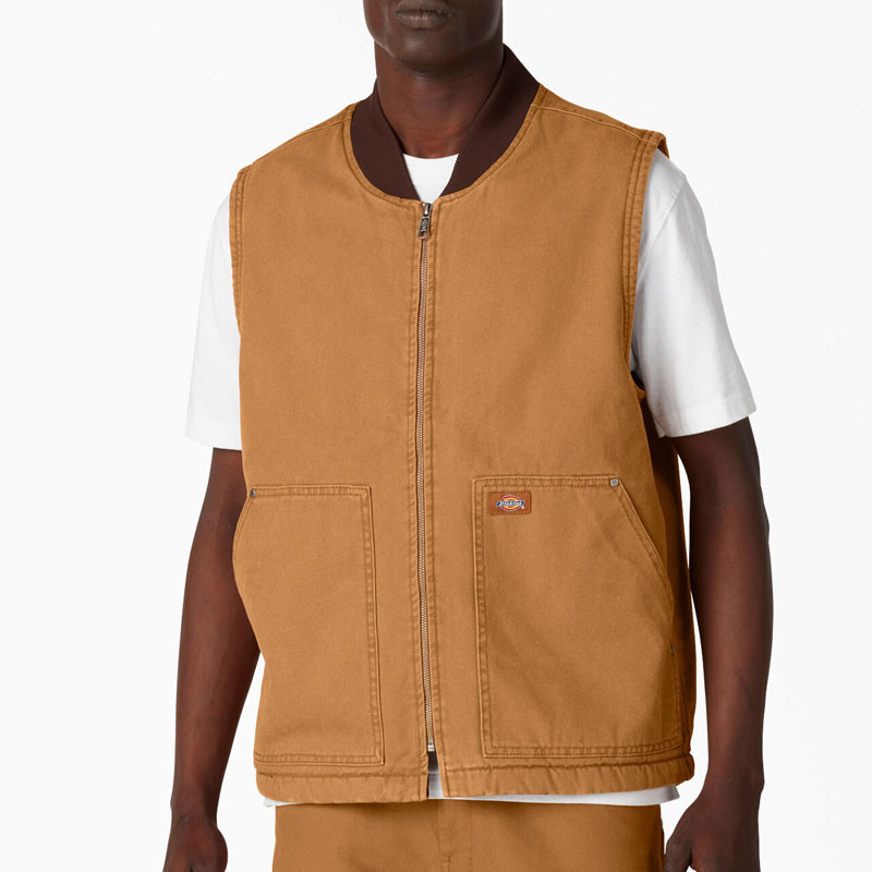 Chaqueta Dickies: Duck Canvas Vest Stone Washed (Brown Duck)
