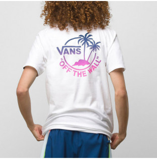 Camiseta Vans: Classic Mini Dual Palm (White Pink Glo) Vans - 1