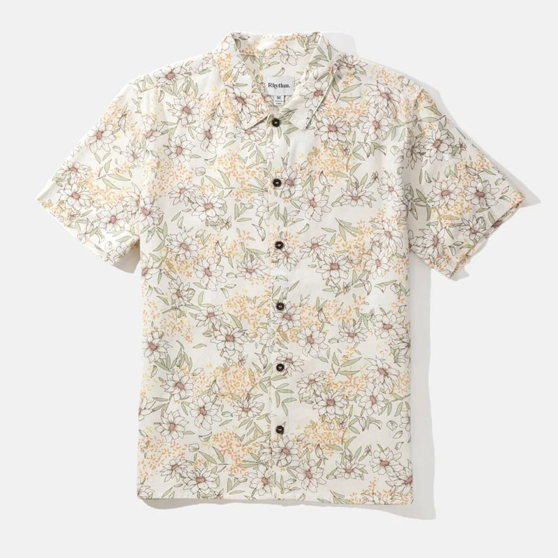 Camisa Rhythm: Malia Linen SS Shirt (Natural)