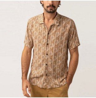 Camisa Rhythm: Floral Stripe SS Shirt (Butterscotch)