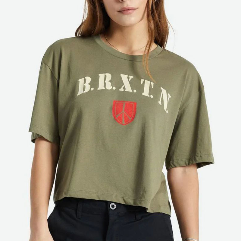 Camiseta Brixton: Peace Shield SS Skimmer (Olive Surplus)