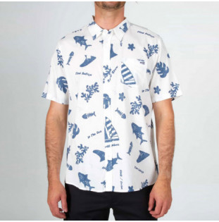 Camisa Salty Crew: Twisted Tides Woven (White)