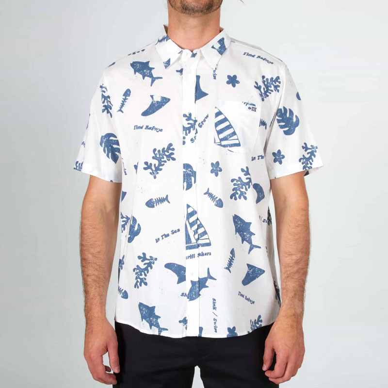 Camisa Salty Crew: Twisted Tides Woven (White)