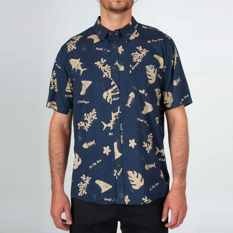 Camisa Salty Crew: Twisted Tides Woven (Navy)