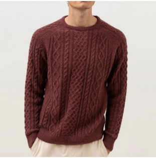 Jersey Rhythm: Mohair Fishermans Knit (Mulberry)