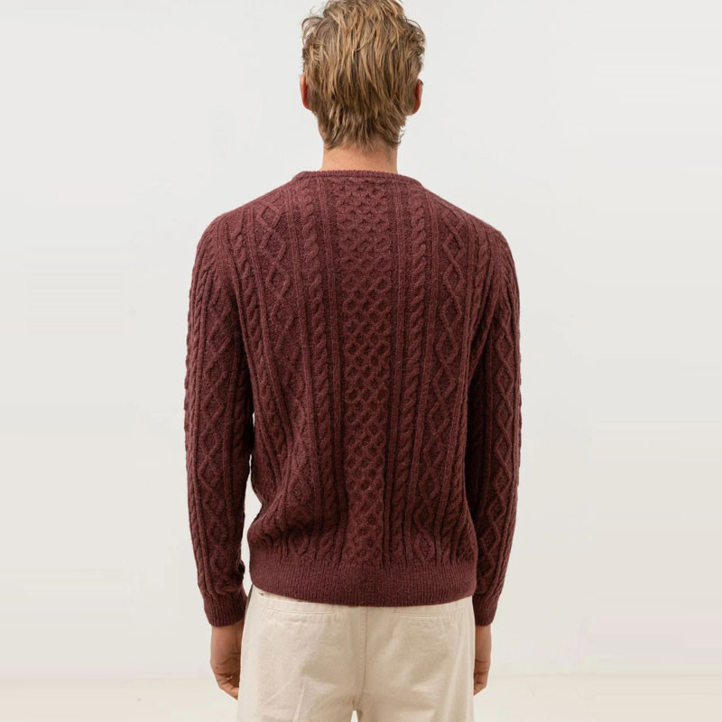 Jersey Rhythm: Mohair Fishermans Knit (Mulberry)