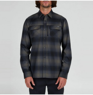 Camisa Salty Crew: Fathom LS Tech Flannel (Black)