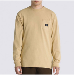 Camiseta Vans: Woven Patch Pocket LS T (Taos Taupe)