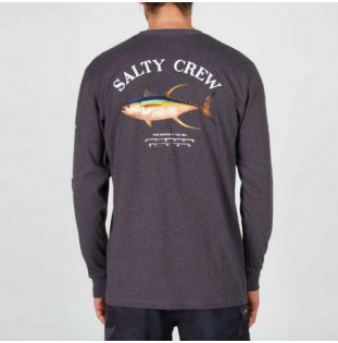 Camiseta Salty Crew: Ahí Mount LS (Charcoal Heather)