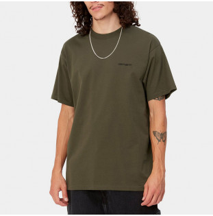 Camiseta Carhartt WIP: SS Script Embroidery T Shirt (Cyprs Blk)