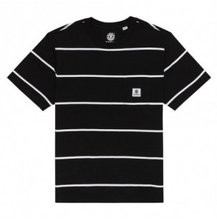 Camiseta Element: Basic Pocket Label (Black White Stripes)