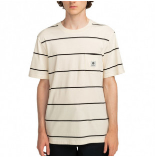 Camiseta Element: Basic Pocket Label (White Black Stripes)