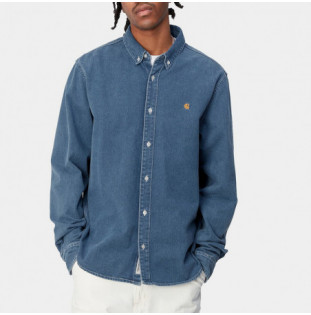 Camisa Carhartt WIP: LS Weldon Shirt (Blue)