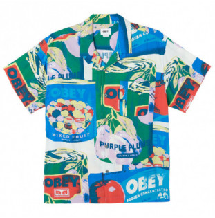 Camisa Obey: Fruit Cans Woven (Lily White Multi)