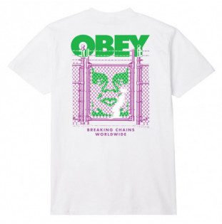 Camiseta Obey: Obey Chain Link Fence Icon (White)