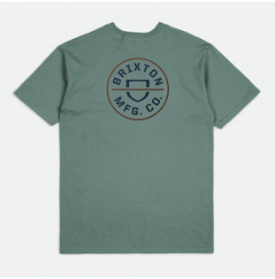 Camiseta Brixton: Crest II SS Stt (Chin Green Wash Ny Sepi)