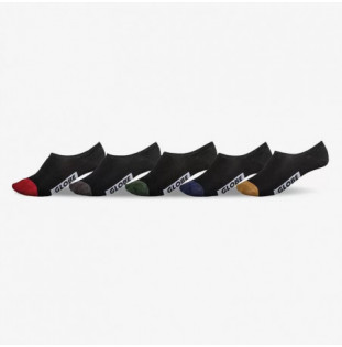Calcetines Globe: Dip Invisible Sock 5 Pack (Black Assorted)