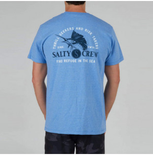 Camiseta Salty Crew: Yacht Club Standard SS Tee (Lt Blue Hea)
