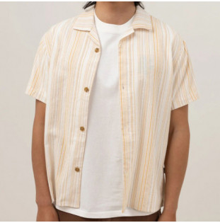 Camisa Rhythm: Vacation Stripe SS Shirt (Natural)