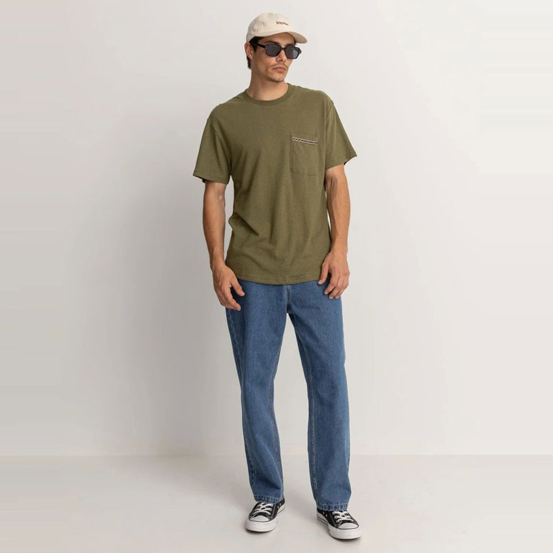 Camiseta Rhythm: Linen SS Tshirt (Olive)