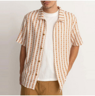 Camisa Rhythm: Tile Stripe SS Shirt (Natural)