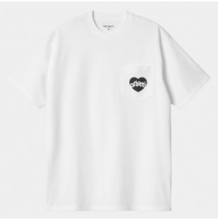 Camiseta Carhartt WIP: SS Amour Pocket T-Shirt (White Black)