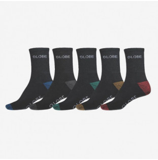 Calcetines Globe: Ingles Crew Sock 5 Pack (Black Assorted)