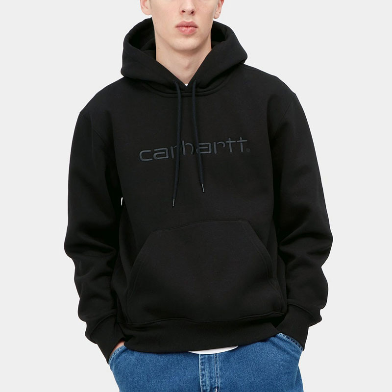 Sudadera Carhartt WIP: Hooded Carhartt Sweat (Black Black)