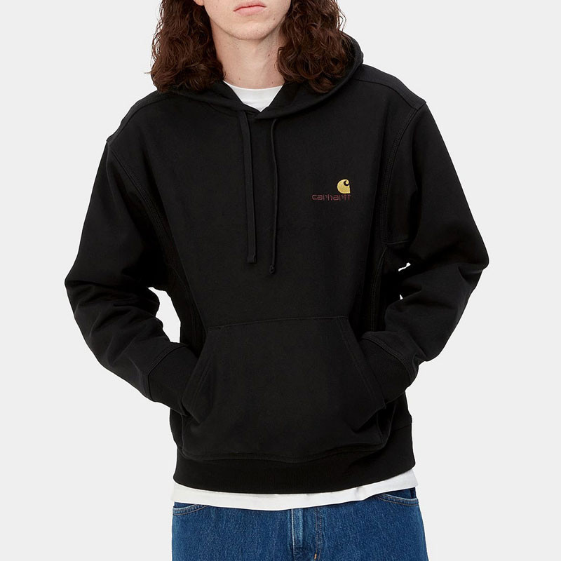 Sudadera Carhartt WIP: Hooded American Script Sweat (Black)