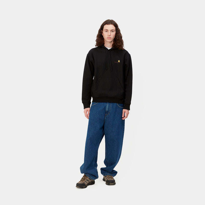 Sudadera Carhartt WIP: Hooded American Script Sweat (Black)