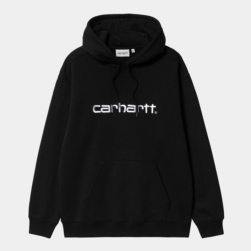 Sudadera Carhartt WIP: W Hooded Carhartt Sweatshirt (Black White)