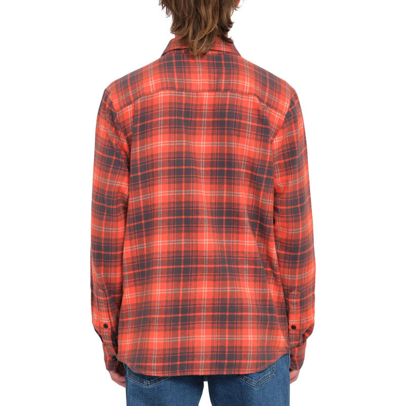 Camisa Volcom: Caden Plaid LS (Bright Red)