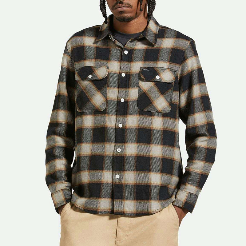 Camisa Brixton: 20Th Anniv Bowery Flannel (Black Cream)