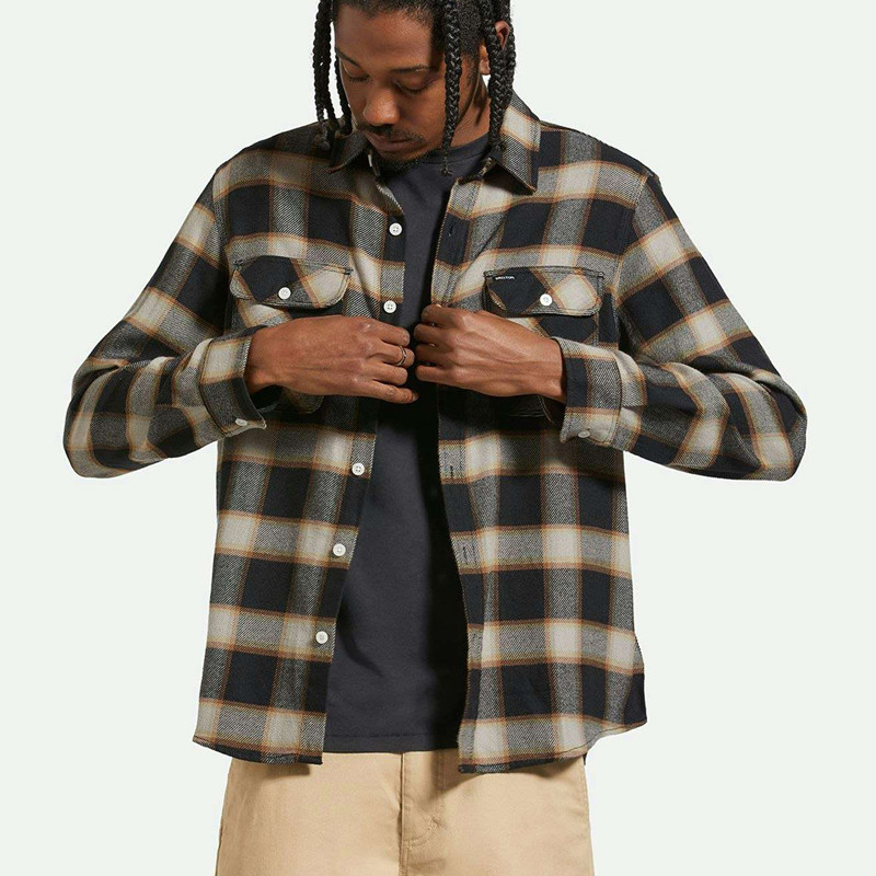 Camisa Brixton: 20Th Anniv Bowery Flannel (Black Cream)