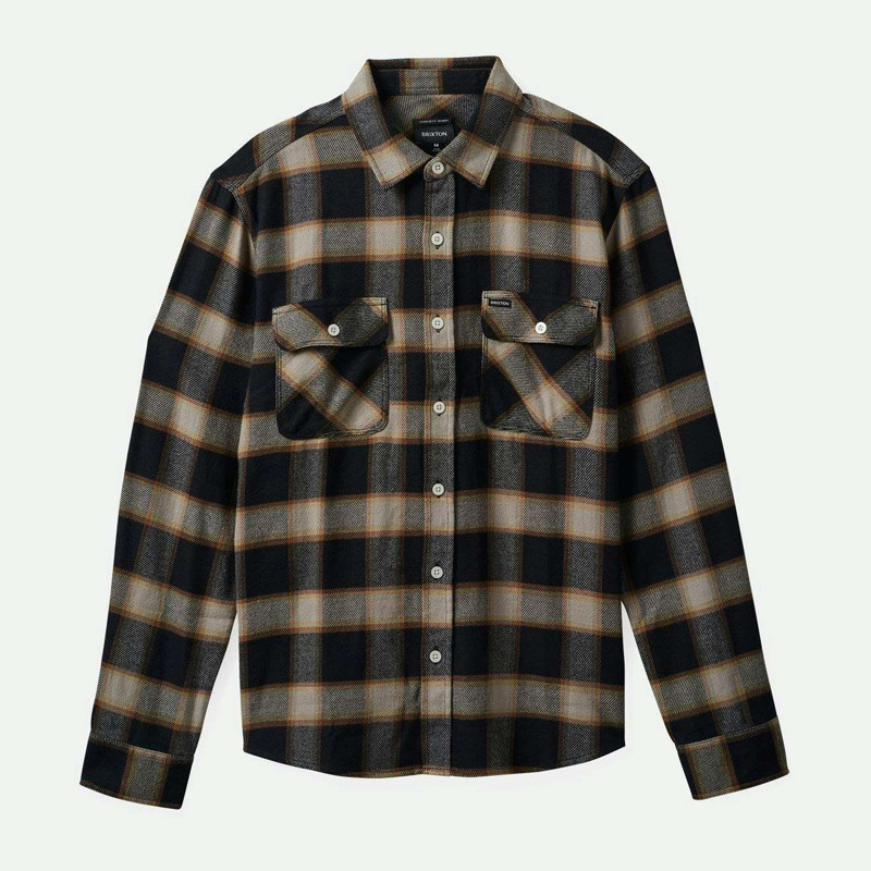 Camisa Brixton: 20Th Anniv Bowery Flannel (Black Cream)