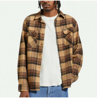 Camisa Brixton: Bowery LS Flannel (Tigers Eye Pine Brw Ws)